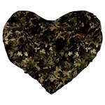 Camouflage Army Survival Uniform Large 19  Premium Flano Heart Shape Cushions Back