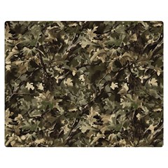 Camouflage Army Survival Uniform Two Sides Premium Plush Fleece Blanket (teen Size) by Posterlux