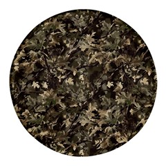 Camouflage Army Survival Uniform Round Glass Fridge Magnet (4 Pack)