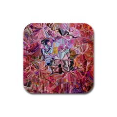 Marbling Blend  Rubber Square Coaster (4 Pack) by kaleidomarblingart