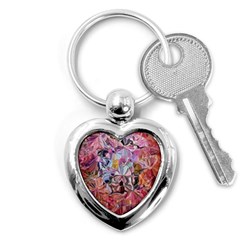 Marbling Blend  Key Chain (heart) by kaleidomarblingart