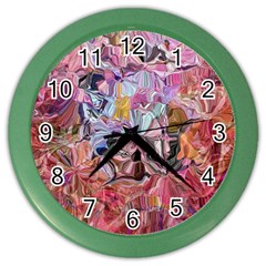 Marbling Blend  Color Wall Clock by kaleidomarblingart