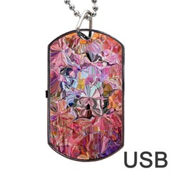 Marbling Blend  Dog Tag Usb Flash (one Side) by kaleidomarblingart