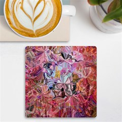 Marbling Blend  Uv Print Square Tile Coaster  by kaleidomarblingart