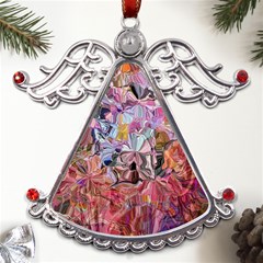 Marbling Blend  Metal Angel With Crystal Ornament by kaleidomarblingart