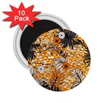 Leaf Yellow Point Flower White 2.25  Magnets (10 pack)  Front