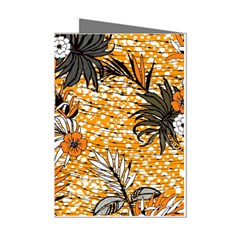 Leaf Yellow Point Flower White Mini Greeting Cards (pkg Of 8) by Grandong