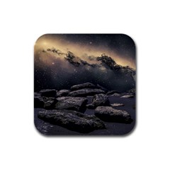 Stellar Dreamscape (ai&human) Rubber Square Coaster (4 Pack) by dflcprintsclothing