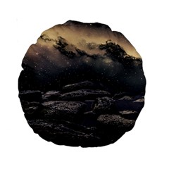 Stellar Dreamscape (ai&human) Standard 15  Premium Round Cushions by dflcprintsclothing