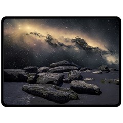 Stellar Dreamscape (ai&human) Two Sides Fleece Blanket (large) by dflcprintsclothing