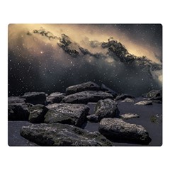 Stellar Dreamscape (ai&human) Two Sides Premium Plush Fleece Blanket (large) by dflcprintsclothing