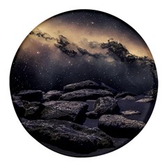 Stellar Dreamscape (ai&human) Round Glass Fridge Magnet (4 Pack) by dflcprintsclothing