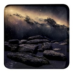 Stellar Dreamscape (ai&human) Square Glass Fridge Magnet (4 Pack) by dflcprintsclothing