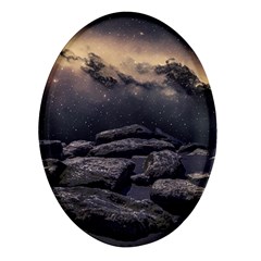 Stellar Dreamscape (ai&human) Oval Glass Fridge Magnet (4 Pack) by dflcprintsclothing