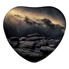 Stellar Dreamscape (ai&human) Heart Glass Fridge Magnet (4 Pack) by dflcprintsclothing