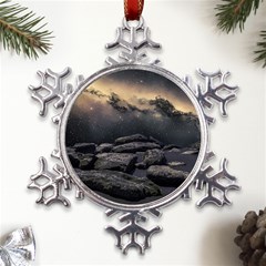 Stellar Dreamscape (ai&human) Metal Large Snowflake Ornament by dflcprintsclothing