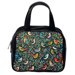 Birds Pattern Flowers Whimsical Classic Handbag (Two Sides) Back