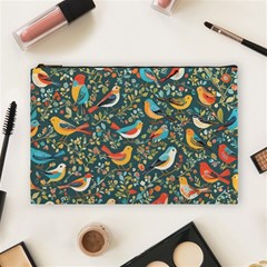 Birds Pattern Flowers Whimsical Cosmetic Bag (large) by Salmanaz77