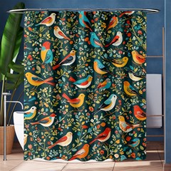 Birds Pattern Flowers Whimsical Shower Curtain 60  X 72  (medium)  by Salmanaz77