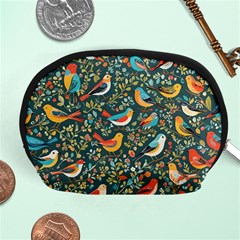 Birds Pattern Flowers Whimsical Accessory Pouch (medium) by Salmanaz77