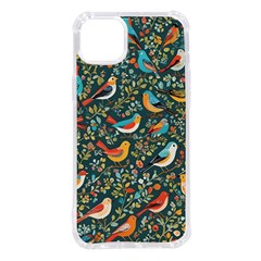 Birds Pattern Flowers Whimsical Iphone 14 Plus Tpu Uv Print Case by Salmanaz77