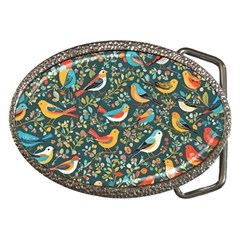 Birds Pattern Flowers Whimsical Belt Buckles by Salmanaz77