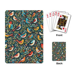 Birds Pattern Flowers Whimsical Playing Cards Single Design (rectangle)