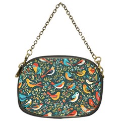 Birds Pattern Flowers Whimsical Chain Purse (one Side) by Salmanaz77