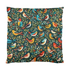 Birds Pattern Flowers Whimsical Standard Cushion Case (two Sides) by Salmanaz77