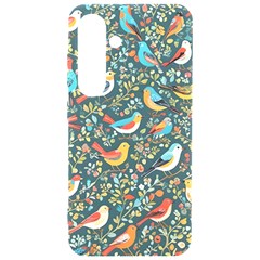 Birds Pattern Flowers Whimsical Samsung Galaxy S24 6 2 Inch Black Tpu Uv Case