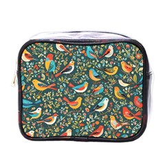 Birds Pattern Flowers Whimsical Mini Toiletries Bag (one Side) by Salmanaz77