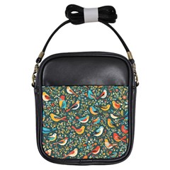 Birds Pattern Flowers Whimsical Girls Sling Bag by Salmanaz77