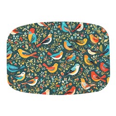 Birds Pattern Flowers Whimsical Mini Square Pill Box by Salmanaz77