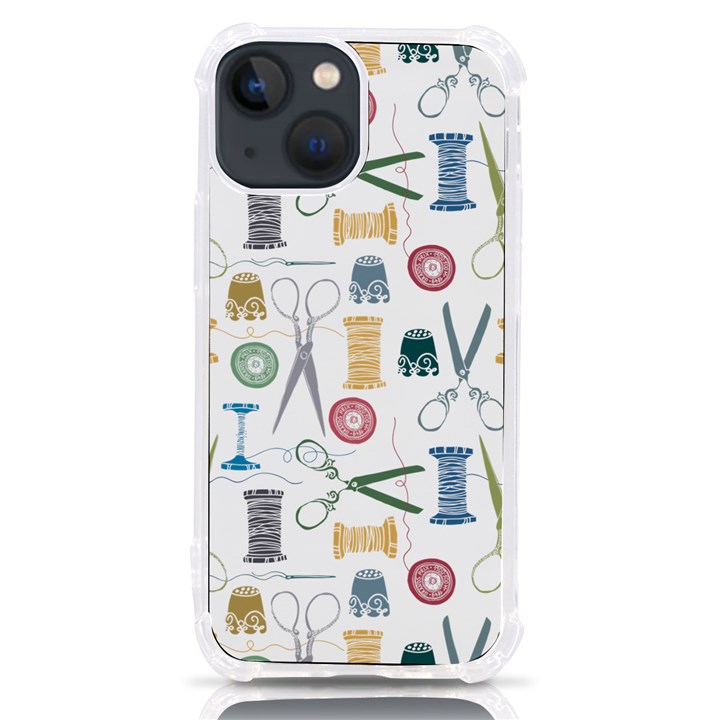 Pattern Seamless Texture Sewing iPhone 13 mini TPU UV Print Case