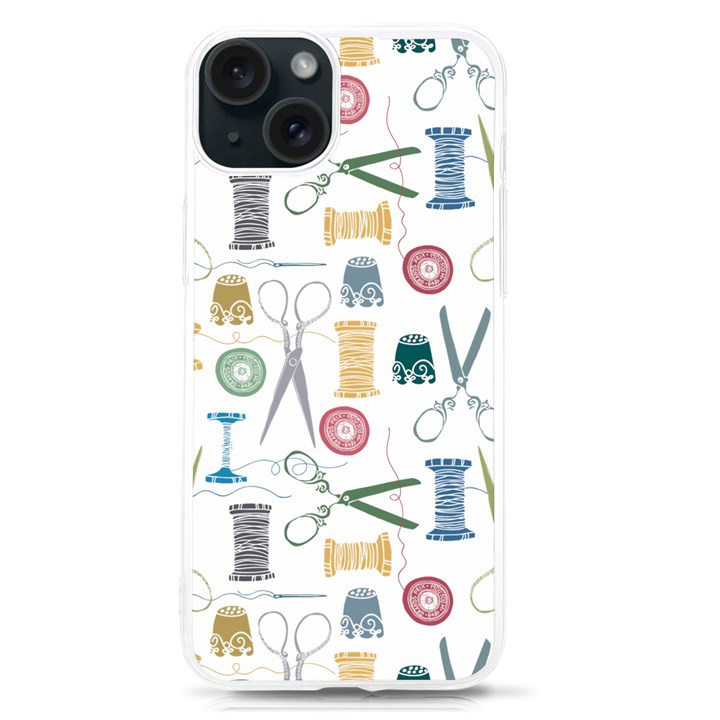 Pattern Seamless Texture Sewing iPhone 15 TPU UV Print Case