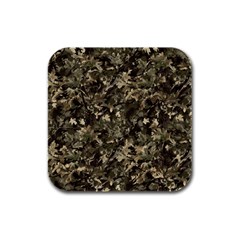 Camouflage Army Survival Uniform Rubber Square Coaster (4 Pack) by Posterlux