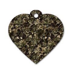 Camouflage Army Survival Uniform Dog Tag Heart (two Sides)