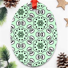 Texture Dots Pattern Oval Ornament (two Sides)