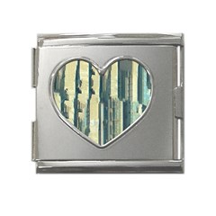 Texture Abstract Buildings Mega Link Heart Italian Charm (18mm)