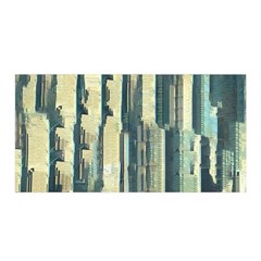 Texture Abstract Buildings Satin Wrap 35  X 70  by anzea