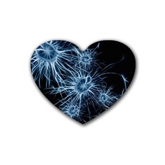 Neurons Brain Cells Structure Rubber Coaster (heart) by anzea