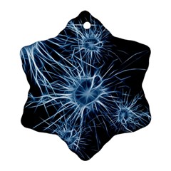 Neurons Brain Cells Structure Snowflake Ornament (two Sides) by anzea