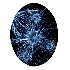 Neurons Brain Cells Structure Oval Glass Fridge Magnet (4 Pack)