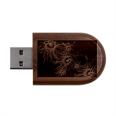 Neurons Brain Cells Structure Wood Oval Usb Flash Drive