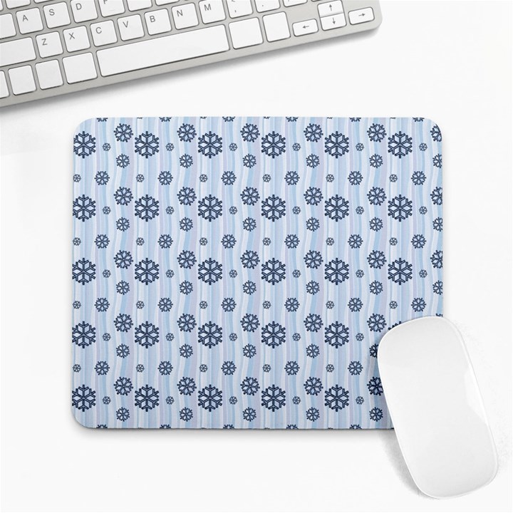 Snowflakes Winter Christmas Large Mousepad