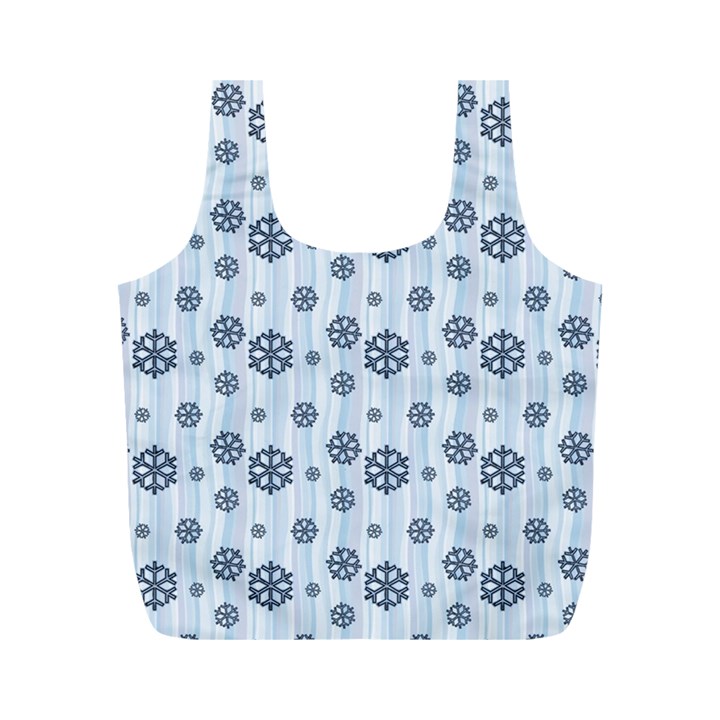 Snowflakes Winter Christmas Full Print Recycle Bag (M)