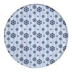 Snowflakes Winter Christmas Round Glass Fridge Magnet (4 pack) Front