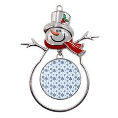 Snowflakes Winter Christmas Metal Snowman Ornament by anzea