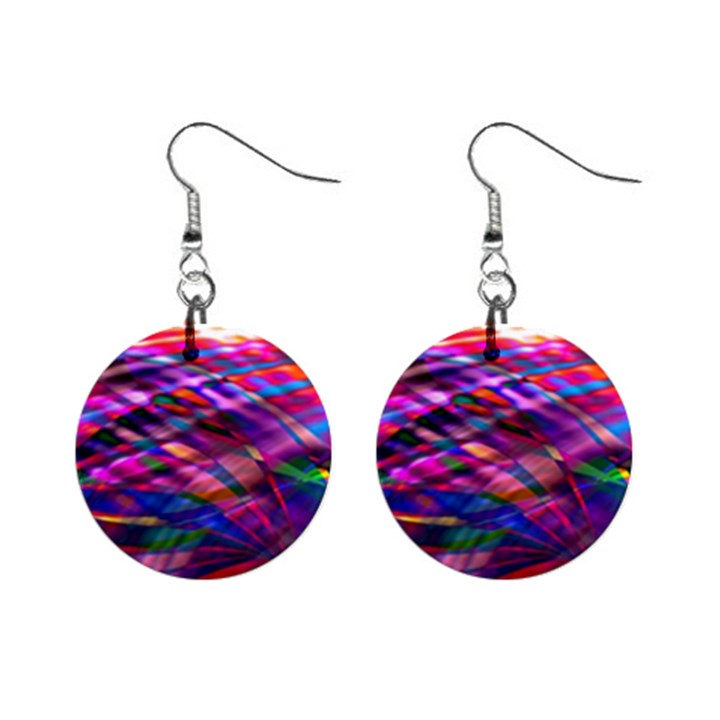 Wave Lines Pattern Abstract Mini Button Earrings