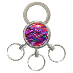 Wave Lines Pattern Abstract 3-ring Key Chain by anzea